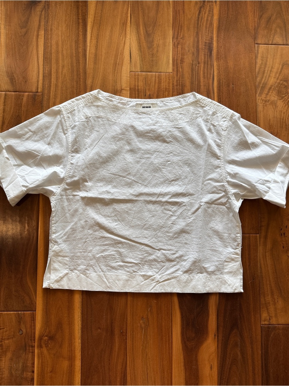 Buck Mason MAINSTAY NOMAD TOP White Boxy Crop Top - Short Sleeve 100% cotton
